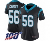 Women's Carolina Panthers #56 Jermaine Carter Black Team Color Vapor Untouchable Limited Player 100th Season Football Jersey