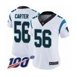 Women's Carolina Panthers #56 Jermaine Carter White Vapor Untouchable Limited Player 100th Season Football Jersey