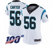 Women's Carolina Panthers #56 Jermaine Carter White Vapor Untouchable Limited Player 100th Season Football Jersey