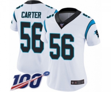 Women's Carolina Panthers #56 Jermaine Carter White Vapor Untouchable Limited Player 100th Season Football Jersey