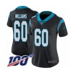 Women's Carolina Panthers #60 Daryl Williams Black Team Color Vapor Untouchable Limited Player 100th Season Football Jersey