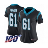 Women's Carolina Panthers #61 Matt Paradis Black Team Color Vapor Untouchable Limited Player 100th Season Football Jersey