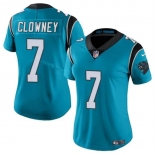 Women's Carolina Panthers #7 Jadeveon Clowney Blue Stitched Jersey