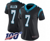 Women's Carolina Panthers #7 Kyle Allen Black Team Color Vapor Untouchable Limited Player 100th Season Football Jersey