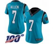 Women's Carolina Panthers #7 Kyle Allen Blue Alternate Vapor Untouchable Limited Player 100th Season Football Jersey