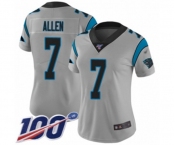 Women's Carolina Panthers #7 Kyle Allen Silver Inverted Legend Limited 100th Season Football Jersey