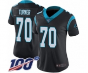 Women's Carolina Panthers #70 Trai Turner Black Team Color Vapor Untouchable Limited Player 100th Season Football Jersey