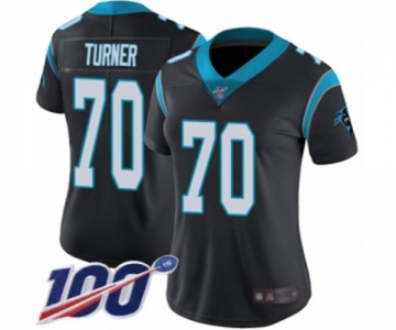 Women's Carolina Panthers #70 Trai Turner Black Team Color Vapor Untouchable Limited Player 100th Season Football Jersey