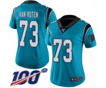 Women's Carolina Panthers #73 Greg Van Roten Limited Blue Rush Vapor Untouchable 100th Season Football Jersey