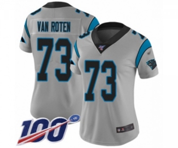 Women's Carolina Panthers #73 Greg Van Roten Silver Inverted Legend Limited 100th Season Football Jersey