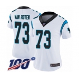 Women's Carolina Panthers #73 Greg Van Roten White Vapor Untouchable Limited Player 100th Season Football Jersey