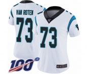 Women's Carolina Panthers #73 Greg Van Roten White Vapor Untouchable Limited Player 100th Season Football Jersey