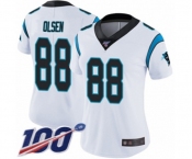 Women's Carolina Panthers #88 Greg Olsen White Vapor Untouchable Limited Player 100th Season Football Jersey