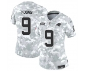 Women's Carolina Panthers #9 Bryce Young 2024 F.U.S.E Arctic Camo Salute To Service Limited Stitched Football Jersey