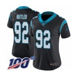 Women's Carolina Panthers #92 Vernon Butler Black Team Color Vapor Untouchable Limited Player 100th Season Football Jersey