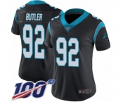 Women's Carolina Panthers #92 Vernon Butler Black Team Color Vapor Untouchable Limited Player 100th Season Football Jersey