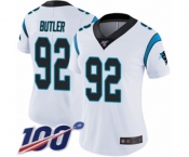 Women's Carolina Panthers #92 Vernon Butler White Vapor Untouchable Limited Player 100th Season Football Jersey