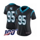 Women's Carolina Panthers #95 Dontari Poe Black Team Color Vapor Untouchable Limited Player 100th Season Football Jersey