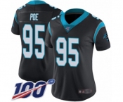 Women's Carolina Panthers #95 Dontari Poe Black Team Color Vapor Untouchable Limited Player 100th Season Football Jersey