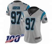 Women's Carolina Panthers #97 Mario Addison Silver Inverted Legend Limited 100th Season Football Jersey