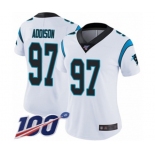 Women's Carolina Panthers #97 Mario Addison White Vapor Untouchable Limited Player 100th Season Football Jersey