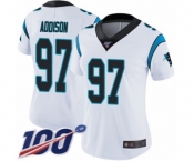 Women's Carolina Panthers #97 Mario Addison White Vapor Untouchable Limited Player 100th Season Football Jersey