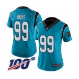 Women's Carolina Panthers #99 Kawann Short Limited Blue Rush Vapor Untouchable 100th Season Football Jersey