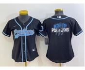 Women's Carolina Panthers Black Team Big Logo With Patch Cool Base Stitched Baseball Jersey