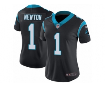 Women's Nike Carolina Panthers #1 Cam Newton Vapor Untouchable Limited Black Team Color NFL Jersey