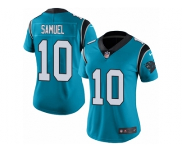 Women's Nike Carolina Panthers #10 Curtis Samuel Limited Blue Rush NFL Jersey