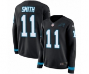 Women's Nike Carolina Panthers #11 Torrey Smith Limited Black Therma Long Sleeve NFL Jersey