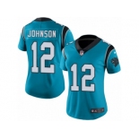 Women's Nike Carolina Panthers #12 Charles Johnson Limited Blue Rush NFL Jersey