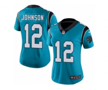 Women's Nike Carolina Panthers #12 Charles Johnson Limited Blue Rush NFL Jersey