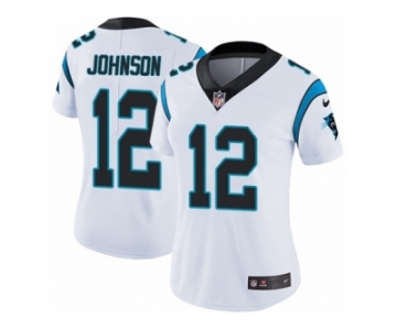 Women's Nike Carolina Panthers #12 Charles Johnson Vapor Untouchable Limited White NFL Jersey