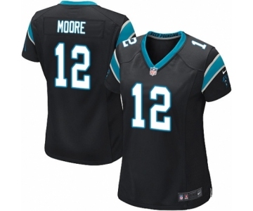 Women's Nike Carolina Panthers #12 DJ Moore Game Black Team Color NFL Jersey