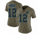 Women's Nike Carolina Panthers #12 DJ Moore Limited Olive 2017 Salute to Service NFL Jersey