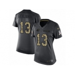 Women's Nike Carolina Panthers #13 Kelvin Benjamin Limited Black 2016 Salute to Service NFL Jersey