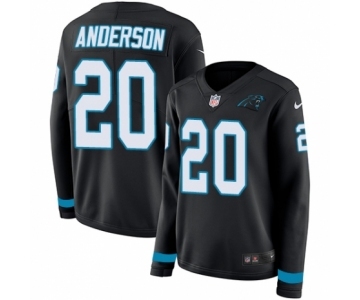 Women's Nike Carolina Panthers #20 C.J. Anderson Limited Black Therma Long Sleeve NFL Jersey