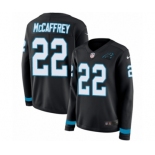 Women's Nike Carolina Panthers #22 Christian McCaffrey Limited Black Therma Long Sleeve NFL Jersey