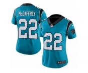 Women's Nike Carolina Panthers #22 Christian McCaffrey Limited Blue Rush NFL Jersey