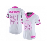 Women's Nike Carolina Panthers #24 James Bradberry Limited White Pink Rush Fashion NFL Jersey