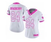 Women's Nike Carolina Panthers #24 James Bradberry Limited White Pink Rush Fashion NFL Jersey