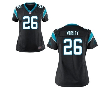 Women's Nike Carolina Panthers #26 Daryl Worley Black Team Color NFL Jersey