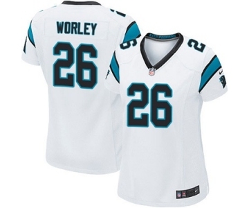 Women's Nike Carolina Panthers #26 Daryl Worley Game White NFL Jersey