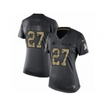 Women's Nike Carolina Panthers #27 Mike Adams Limited Black 2016 Salute to Service NFL Jersey