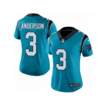 Women's Nike Carolina Panthers #3 Derek Anderson Limited Blue Rush NFL Jersey