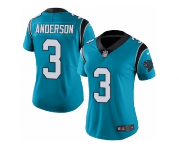 Women's Nike Carolina Panthers #3 Derek Anderson Limited Blue Rush NFL Jersey