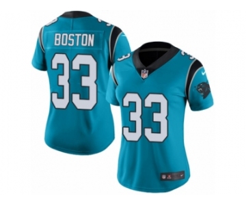 Women's Nike Carolina Panthers #33 Tre Boston Limited Blue Rush NFL Jersey