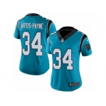 Women's Nike Carolina Panthers #34 Cameron Artis-Payne Limited Blue Rush NFL Jersey