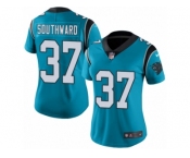 Women's Nike Carolina Panthers #37 Dezmen Southward Limited Blue Rush NFL Jersey